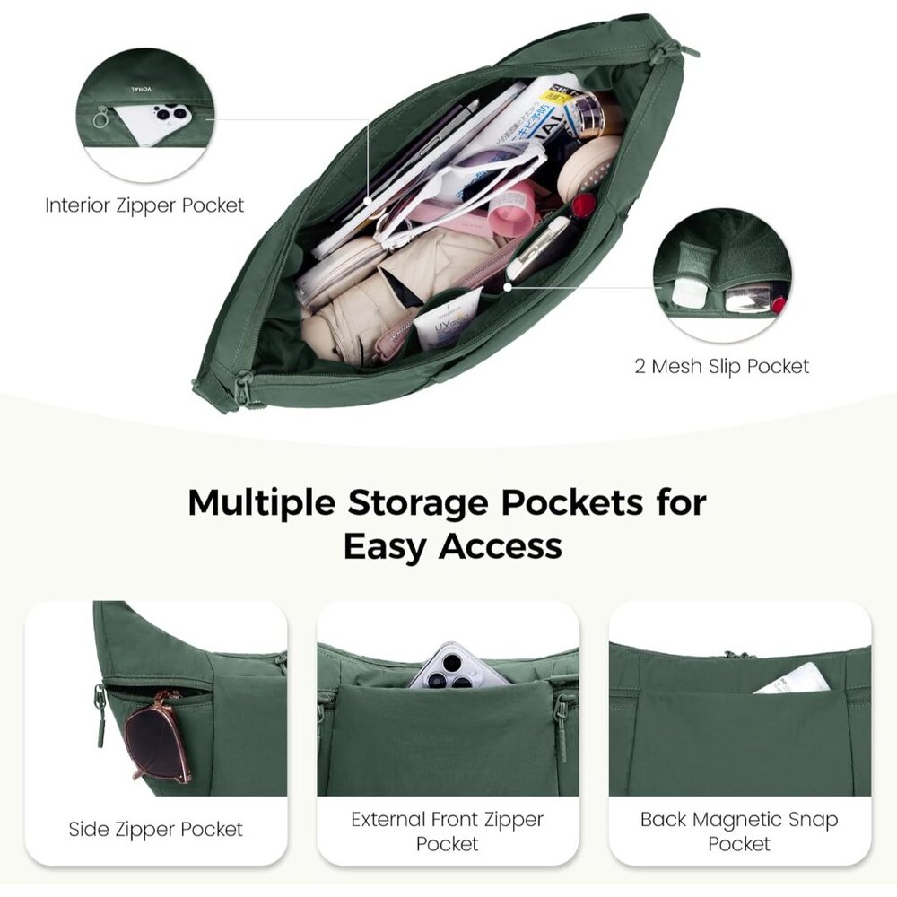 Adjustable Strap Nylon Dumpling Bag - Spacious & … - image 4
